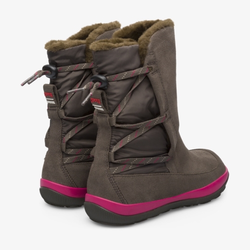 Camper Peu Pista Womens Down Boots US-08872 Dark Brown Clearance